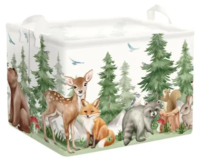 Produktbild von Faltbarer Wäschekorb mit Tiermotiven für Kinder, 36 Liter
