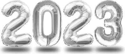 Produktbild von Oblique Unique Folien Luftballon Zahl 2023 Silvester Neujahr Party Deko Ballons Zahlenballons - silber