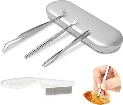 Produktbild von Famanu Zeckenentferner Set - 4-teilig, aus hochwertigem Edelstahl