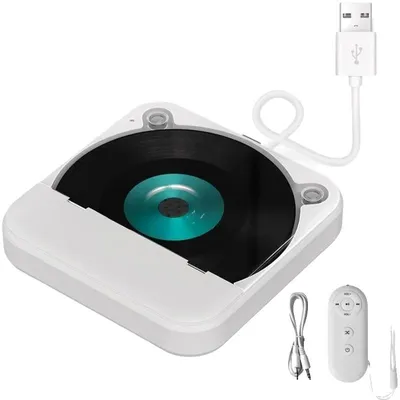 Produktbild von CD-Player für das Auto, AUX- und USB-Anschluss, tragbares Design, WEISS