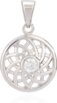 Produktbild von Kettenanhänger klein Blume des Lebens Zirkonia weiß 925 Silber 11,7mm glänzend