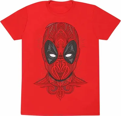 Immagine prodotto di Kurzarm-T-Shirt Deadpool Tattoo Style Rot Unisex - S