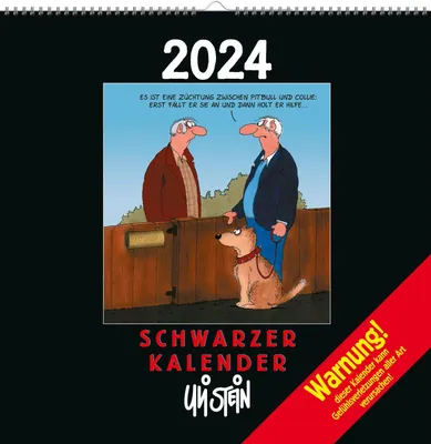 Produktbild von Uli Stein Schwarzer Kalender 2024: Monatskalender für die Wand