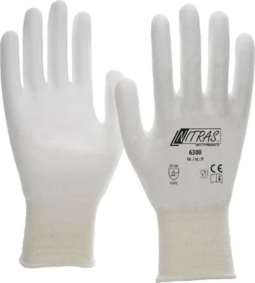 Produktbild von Arbeitshandschuhe | weiß | 100 Paar Nitras Schnittschutzhandschuhe | Gr. 6 - 11