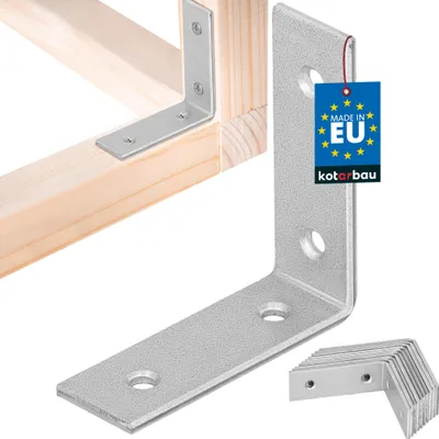 Produktbild von KOTARBAU® 12er Set Winkelverbinder Schwerlastwinkel 50 x 50 x 17 mm verzinkter Stahl Winkel Stahlwinkel Stabil Langlebig Balkenverbinder Silber