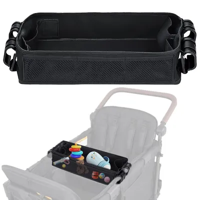 Produktbild von Kinderwagen Tablett, Doppelseitiges Kinderwagen-Tablett für Wonderfold Wagon, Kinder-Snacks und Aktivitäten, 52x22x8cm, für Reisen und Wanderungen