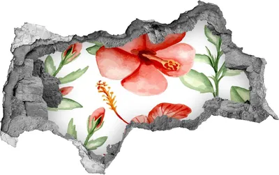 Produktbild von Selbstklebender Loch-3D-Aufkleber 95x73 cm tropische Blumen