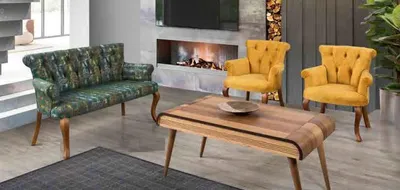 Productafbeelding van Sitzgarnitur Bank Sitzpolster Möbel Set Couch Sofa Couchtisch 4tlg. Sets