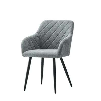 Image de Chaise de salle à manger CLIPOP,Lot de 1 chaise en tissu, chaise rembourrée avec dossier,Gris
