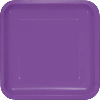 Produktbild von 18 quadratische Papp Teller Amethyst