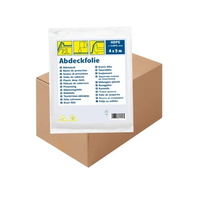 Produktbild von 40x Abdeckfolie 4 x 5 m HDPE transparent 20 m² Schutzfolie Baufolie Malerfolie zum Abdecken von Möbeln Böden und Geräten bei Renovierung und Malerarbe