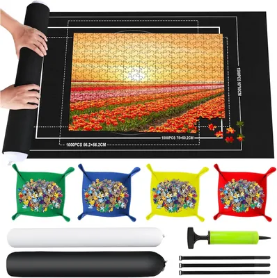 Produktbild von Puzzlematte 1500 Teile, Antirutsch Filz, 116 x 66 cm, Inklusive Zubehör, für Kinder