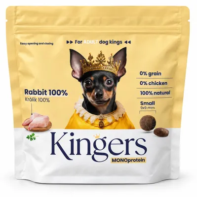 Zdjęcie produktu dla KINGERS Królik 2 kg karma sucha monobiałkowa dla małych psów, Obraz wygenerowany przez AI