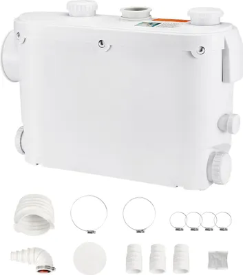 Produktbild von SucceBuy Hebeanlage Zerkleinererpumpe 500 W 6600 l/h Durchfluss 8 m Förderhöhe Abwasserpumpe Sumpfpumpe mit 3 Wassereinlässe für Keller Küchenspüle
