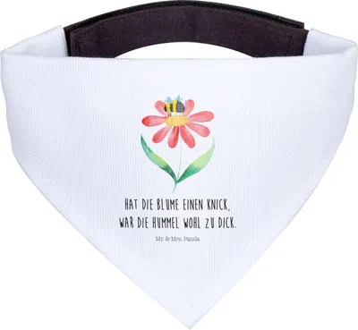 Produktbild von Mr. & Mrs. Panda Halstuch Für Hunde Hummel Blume - Weiß - Geschenk, Hummeln, Natur, Hundetuch, Lustige Sprüche, Tuch, Hund, Wespe, Biene, Hundehalstuch