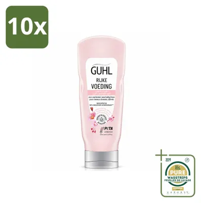 Imagen del producto de 10 acondicionadores Guhl, nutritivos e intensos, 200 ml cada uno. Pack de 10 unidades