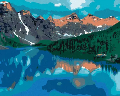 Produktbild von Zuty - Malen nach Zahlen - SEE UND BERGE, 40x50 cm, mit Keilrahmen (bereits gespannt)
