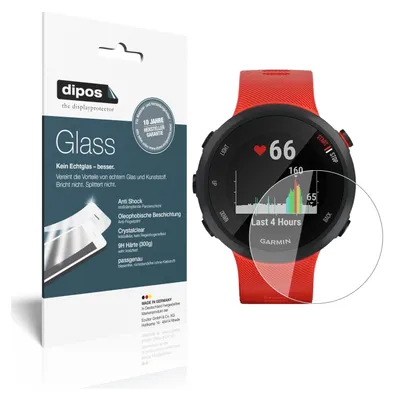 Produktbild von 2x Schutzfolie für Garmin Forerunner 45 S - Anti-Shock 9H Folie dipos Glass