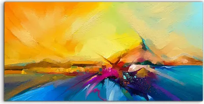 Produktbild von Coloray Spritzschutz aus Glas 140x70  Wandkunst Küchenrückwand Foto Bild Malerei bunte Aquarell