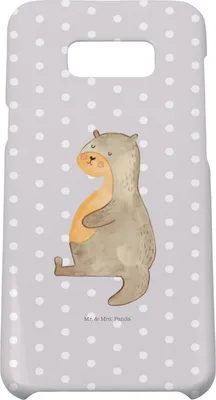 Produktbild von Mr. & Mrs. Panda Samsung Galaxy S8 plus Handyhülle  Otter Bauch - Grau Pastell - Geschenk, Hülle, Handy Case, Sportmuffel, dick, Zufrieden, Satt, Cover, Essen. Foodlover