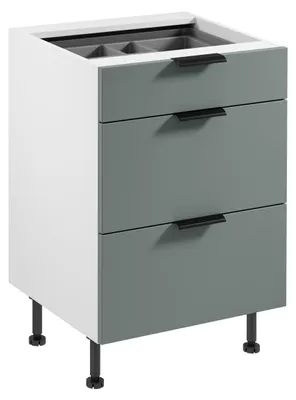 Immagine prodotto di Mobile da cucina SALERNO con cassetti - larghezza 60 cm, bianco/verde + credenza in omaggio