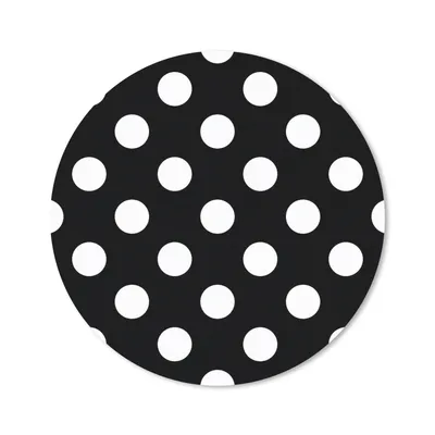 Produktbild von MuchoWow® Mauspad Mousepad Polka dots - Muster - Schwarz und Weiß 20x20 cm - Mousepads - Maus Mat - Pad - Mausunterlage - Schreibtischmatte