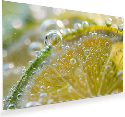 Produktbild von Glasbild 45x30cm in XXL für Wohnzimmer, Schlafzimmer Motiv Zitronenscheibe