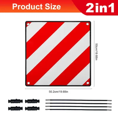 Produktbild von Warntafel Fahrradträger 50x50 cm, rot-weiß, Aluminium, reflektierend, für Wohnmobil