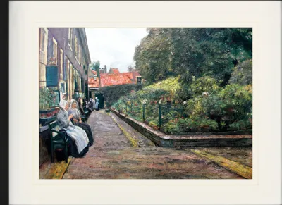 Obrázek produktu pro Max Liebermann Zarámovaný obraz s elegantním paspartováním | Obrazy na zeď | V rámu - Stevenstift In Leiden, 1889 (60 x 80 cm)
