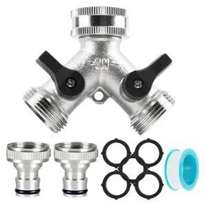 Produktbild von Frypay 2 Wege verteiler Wasser 3/4 Zoll,wasseranschluss verteiler, y-verteiler zulaufschlauch Waschmaschine geschirrspüler,Gartenschlauch Verteiler