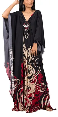 Obrázok produktu pre Solidchoice – Bohémsky kaftan, dlhá šaty, maxi model, veľkosť plus