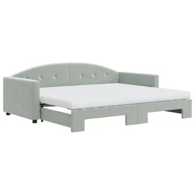 Zdjęcie produktu dla VidaXL 3197325, sofa rozkładana, Szary, Pianka, Metal, Poliester, Drewno, 2220 mm, 1000 mm