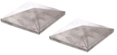 Image de Alberts 866976 Capuchon de poteau pour poteau métallique carré, à souder, acier, 120 x 120 mm, set de 2 pièces