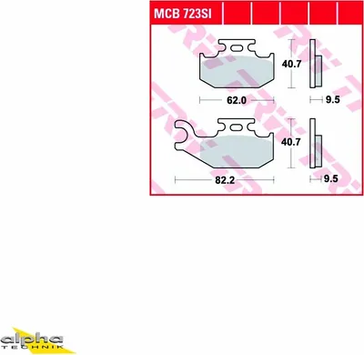 Image de TRW Plaquette de frein Trw Sinter Mcb 723 Si