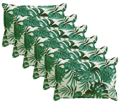 Productafbeelding van vidaXL Kussenhoezen, 6 stuks, met houten bladmotief, 50 x 70 cm, polyester