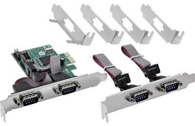 Image de Carte InLine® PCIe 4 ports RS-232, 4 connecteurs D-Sub 9, profil bas inclus