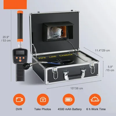 Productafbeelding van Pijpinspectiecamera - Rioolcamera - Afvoercamera - Inspectiecamera - Buisscanner - 7 Inch Kleurenscherm