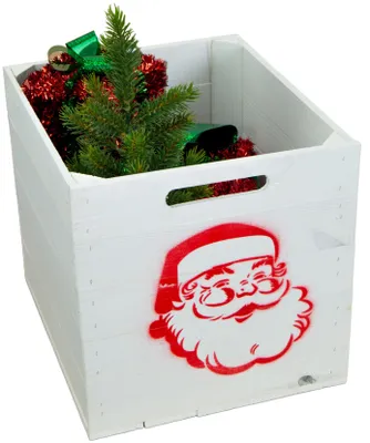 Produktbild von Aufbewahrungskiste weiß mit rotem Weihnachtsmann passend für Kallax und Expeditregale Regaleinsatz