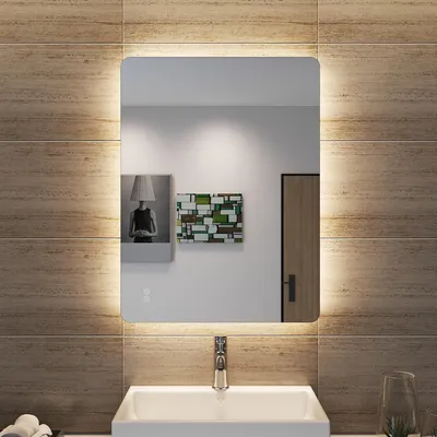 LED-Badspiegel 80x60 cm, Touch-Schalter, 3 Lichtfarben, Anti-Beschlag