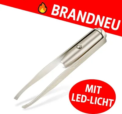 Obrázek produktu pro Přesné LED pinzety Péče o obočí kompaktní cestovní nerezový nástroj na odstranění chloupků