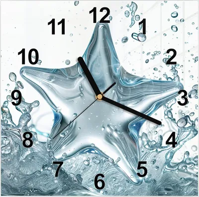 Produktbild von Wanduhr aus Glas mit Motiv Sternspritzer- 30 x 30 cm - inkl. Aufhängesystem