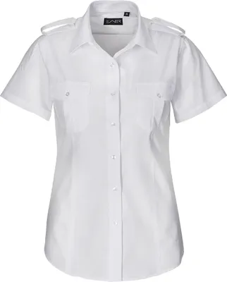 Produktbild von Pilotenbluse mit Tunnel halbarm Fb. weiß Gr. 40 : 40 : weiß : 60% Baumwolle 40% Polyester 120 g/m²