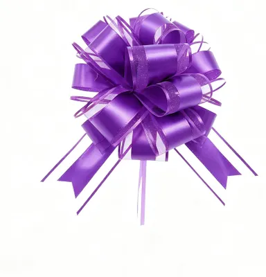 Geschenkschleife, lila, 25 cm Ø, zum Ziehen, für Hochzeit & Weihnachten