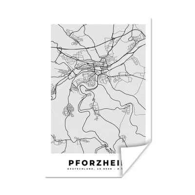 Produktbild von MuchoWow® Poster Deutschland - Karte - Stadtplan - Pforzheim 40x60 cm - Plakate für die Wand - Poster Babyzimmer