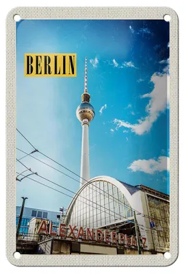 Produktbild von Blechschild Reise 12x18cm Berlin Deutschland Fernsehturm Trip