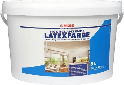 Produktbild von Wilckens Latexfarbe hochglänzend, 5 l, Weiß