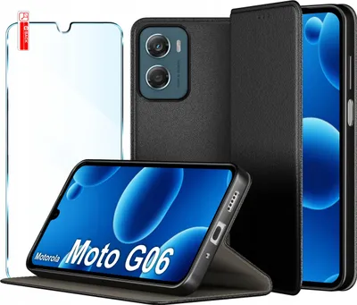 Obrázek produktu pro Etui Skórzane Zamykane MAGNETYCZNE CASE do Motorola G06 | G06 Power + SZKŁO