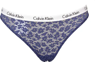 Obrázok produktu pre CALVIN KLEIN Dámske nohavičky, čipkované nohavičky s viditeľným gumovým pásom s logom a bavlneným klinom, spodná bielizeň, článok QD3860O, S, polyamid 90 %, Elastan 10 %
