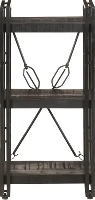 Productafbeelding van vidaXL Boekenkast met 3 vakken, zwart, 40x30x80 cm, mango massiefhout