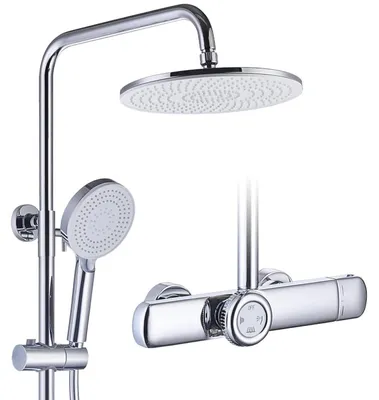 Produktbild von Duschsystem Thermostat Regendusche Handbrause Chrom 3 Modi